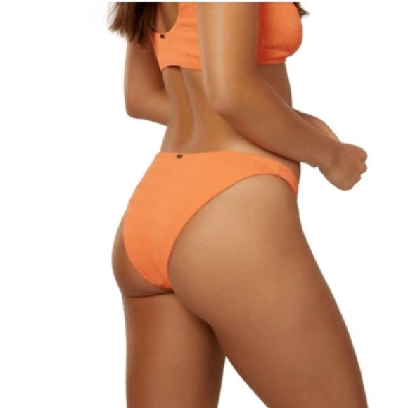 NWOT O’Neill | Saltwater Solids Texture Peach Orange Bikini Bottoms S - Picture 2 of 7